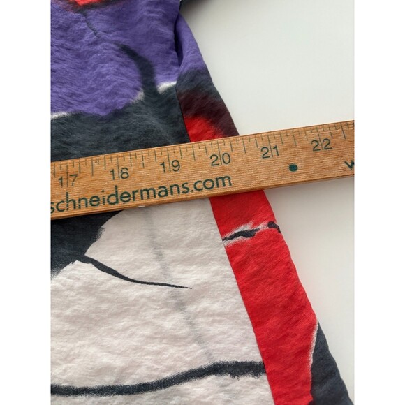 Yushi Tunic Top Size S Red Gray Lagenlook Flowy Artsy Wire Collar Lightweight - Picture 14 of 16